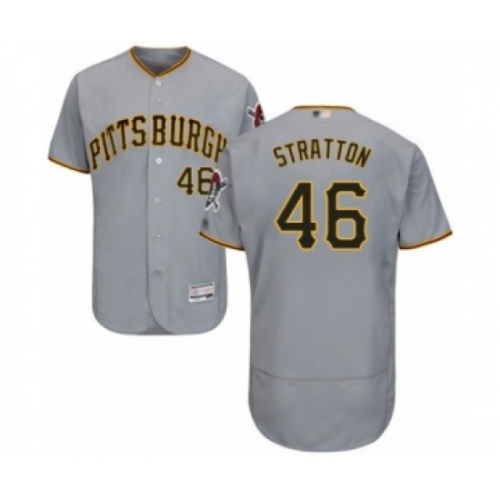 Men's Pittsburgh Pirates 46 Chris Stratton Grey Road Flex Base Authentic Collection Baseball Player Jersey