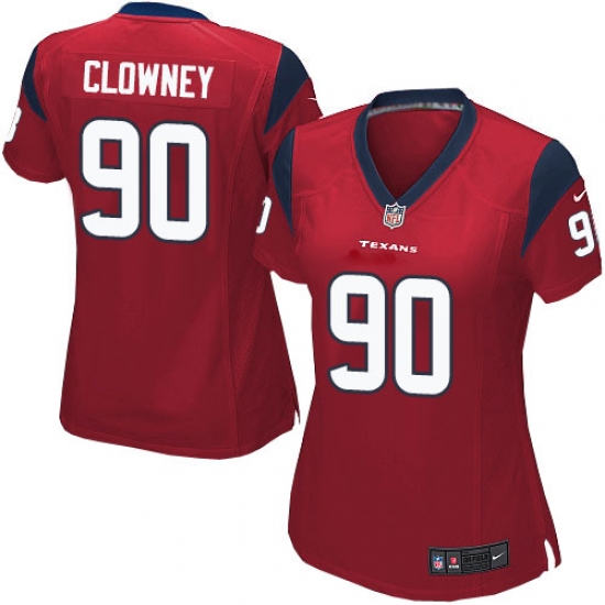 Women's Nike Houston Texans 90 Jadeveon Clowney Game Red Alternate NFL Jersey