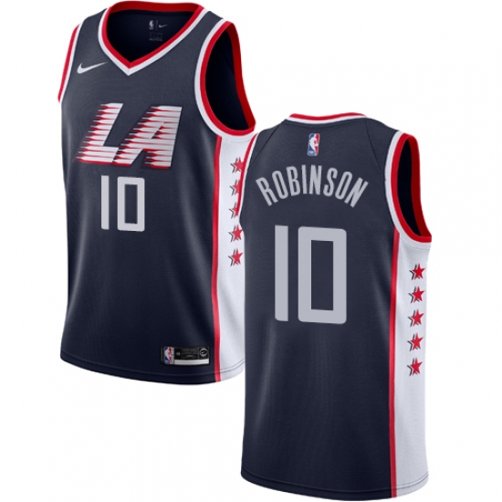 Men's Nike Los Angeles Clippers 10 Jerome Robinson Swingman Navy Blue NBA Jersey - City Edition