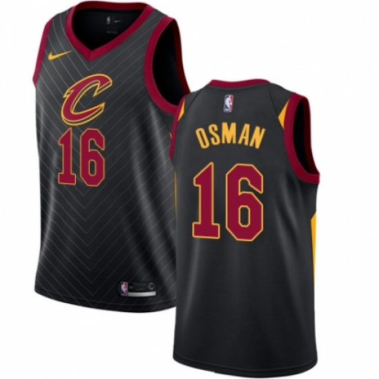 Youth Nike Cleveland Cavaliers 16 Cedi Osman Swingman Black NBA Jersey Statement Edition