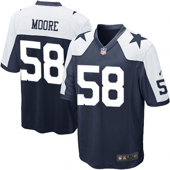 Men's Nike Dallas Cowboys 58 Damontre Moore Game Navy Blue Throwback Alternate NFL Jersey