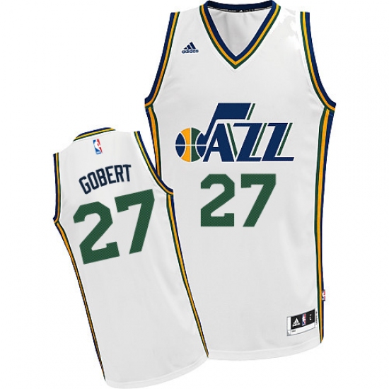 Men's Adidas Utah Jazz 27 Rudy Gobert Swingman White Home NBA Jersey