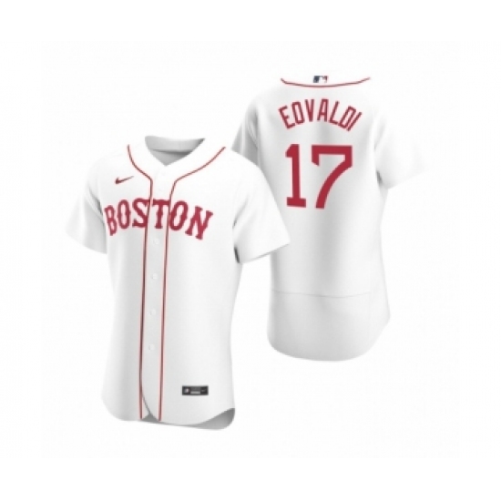 Men's Boston Red Sox 17 Nathan Eovaldi Nike White Authentic 2020 Alternate Jersey