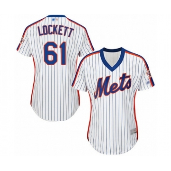 Women's New York Mets 61 Walker Lockett Authentic White Alternate Cool Base Baseball Player Jersey