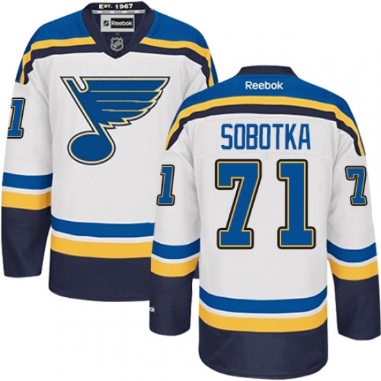 Youth Reebok St. Louis Blues 71 Vladimir Sobotka Authentic White Away NHL Jersey