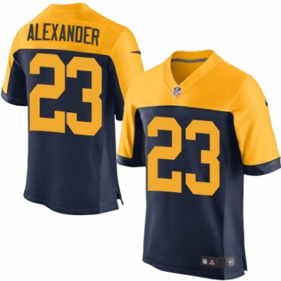Men's Nike Green Bay Packers 23 Jaire Alexander Elite Navy Blue Alternate NFL Jersey