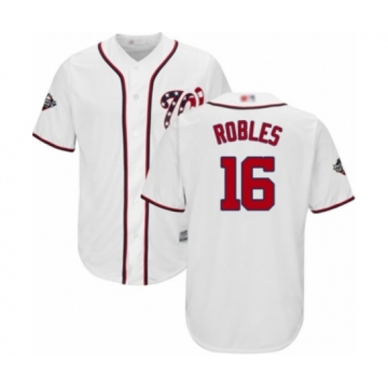 Youth Washington Nationals 16 Victor Robles Authentic White Home Cool Base 2019 World Series Bound Baseball Jersey