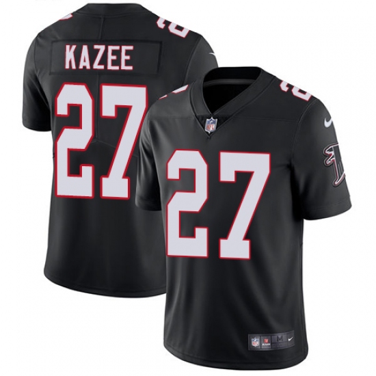 Men's Nike Atlanta Falcons 27 Damontae Kazee Black Alternate Vapor Untouchable Limited Player NFL Jersey