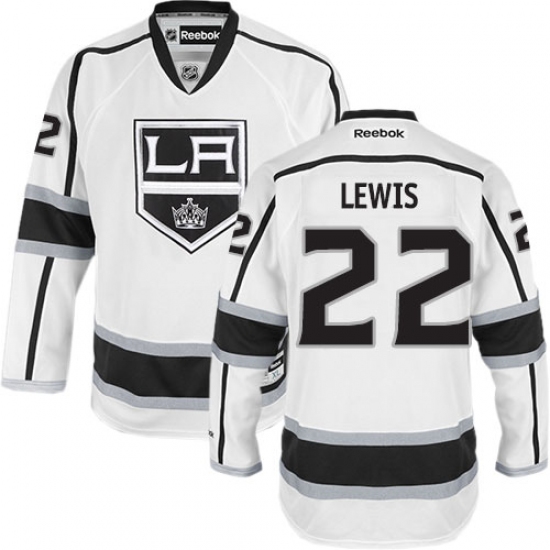 Men's Reebok Los Angeles Kings 22 Trevor Lewis Authentic White Away NHL Jersey