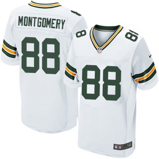 Men's Nike Green Bay Packers 88 Ty Montgomery Elite White NFL Jersey