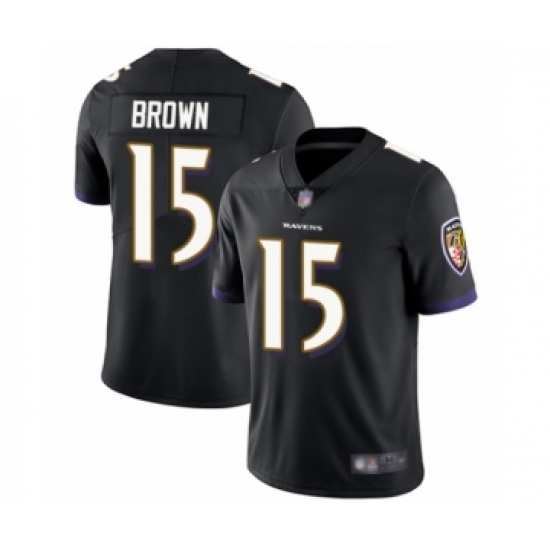 Youth Baltimore Ravens 15 Marquise Brown Black Alternate Vapor Untouchable Limited Player Football Jersey