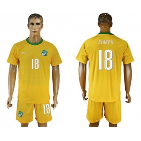 Cote d'lvoire 18 Djakpa Home Soccer Country Jersey