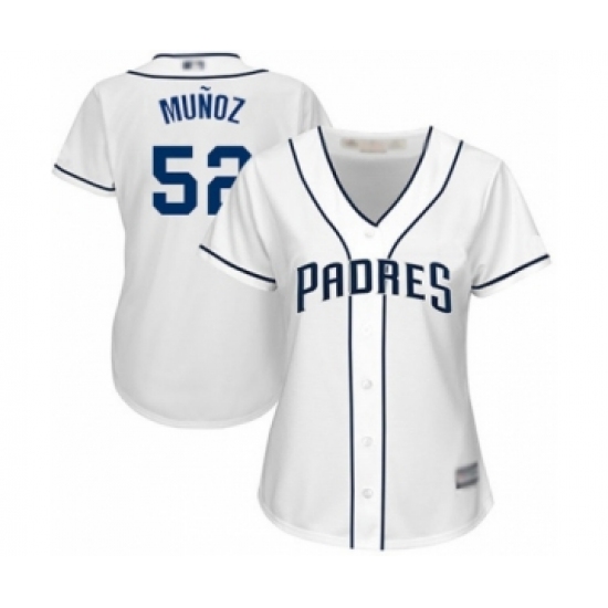 Women's San Diego Padres 52 Andres Munoz Authentic White Home Cool Base Baseball Player Jersey