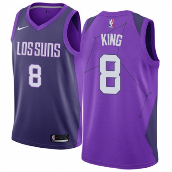 Men's Nike Phoenix Suns 8 George King Swingman Purple NBA Jersey - City Edition