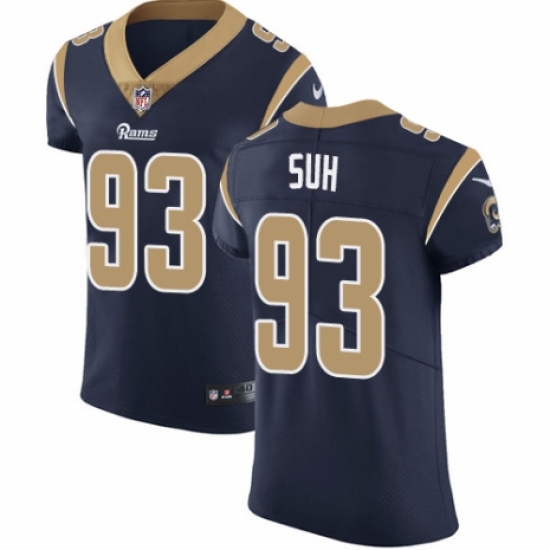 Men's Nike Los Angeles Rams 93 Ndamukong Suh Navy Blue Team Color Vapor Untouchable Elite Player NFL Jersey