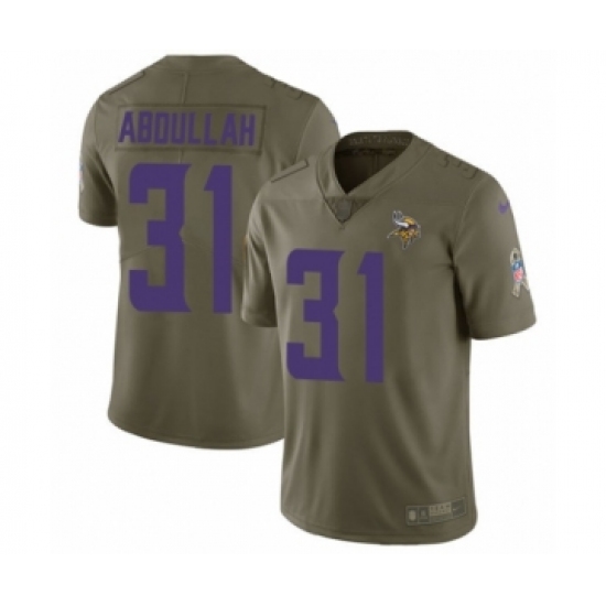 Youth Nike Minnesota Vikings 31 Ameer Abdullah Limited Olive 2017 Salute to Service NFL Jersey