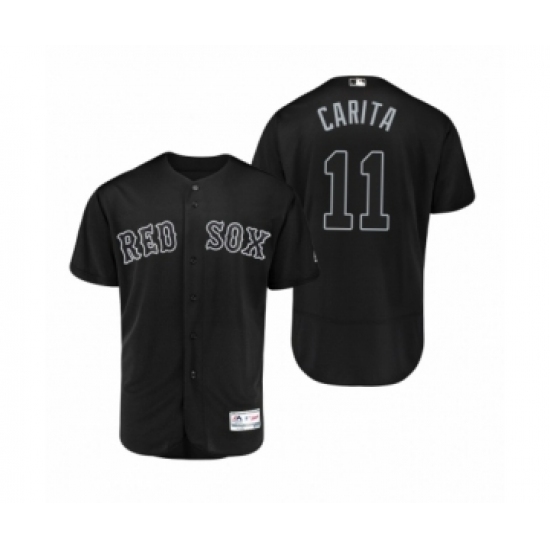 Men's Boston Red Sox 11 Rafael Devers Carita Black 2019 Players Weekend Authentic Jersey