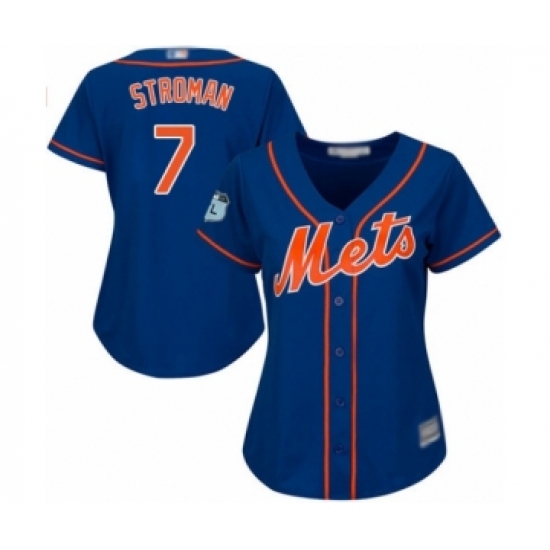 Women's New York Mets 7 Marcus Stroman Authentic Royal Blue Alternate Home Cool Base Baseball Jersey