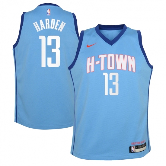 Youth Houston Rockets 13 James Harden Nike Blue 2020-21 Swingman Jersey