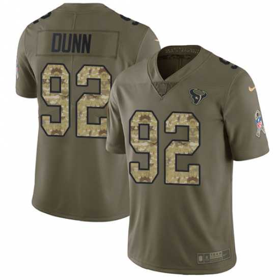 Men's Nike Houston Texans 92 Brandon Dunn Limited Olive Camo 2017 Salute to Service NFL Jersey