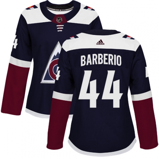 Women's Adidas Colorado Avalanche 44 Mark Barberio Authentic Navy Blue Alternate NHL Jersey