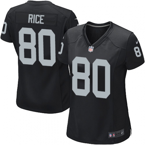 Women's Nike Oakland Raiders 80 Jerry Rice Game Black Team Color NFL Jersey