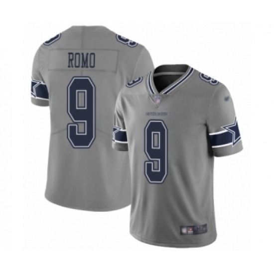 Youth Dallas Cowboys 9 Tony Romo Limited Gray Inverted Legend Football Jersey