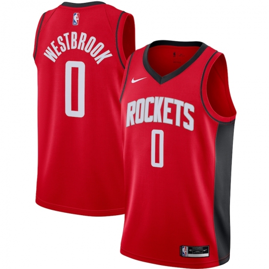 Men's Houston Rockets 0 Russell Westbrook Nike Red 2020-21 Swingman Jersey