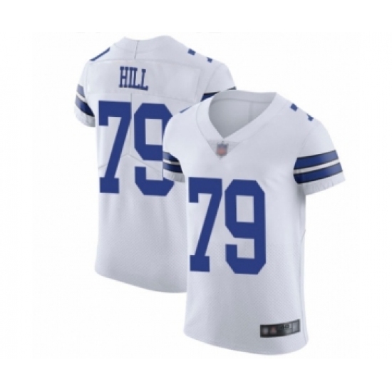 Men's Dallas Cowboys 79 Trysten Hill White Vapor Untouchable Elite Player Football Jersey