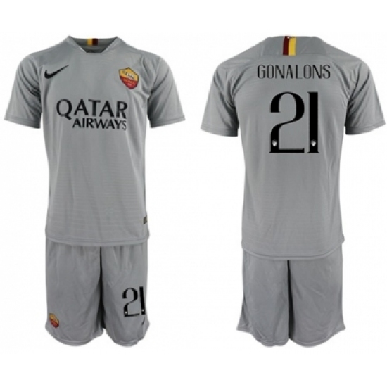 Roma 21 Gonalons Away Soccer Club Jersey