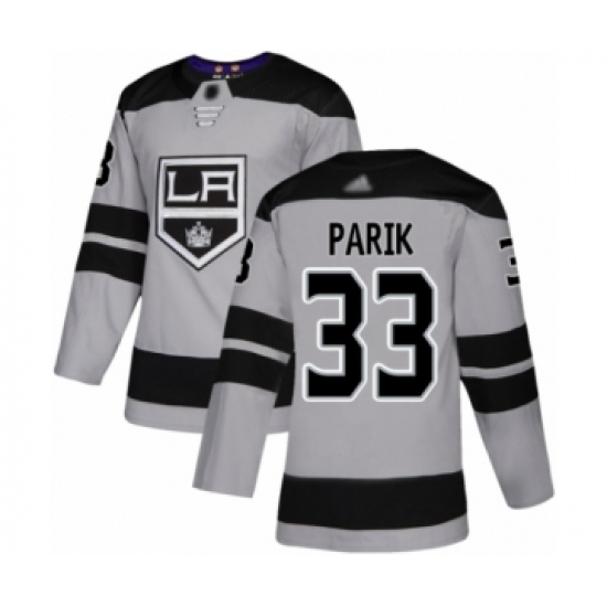 Men's Los Angeles Kings 33 Lukas Parik Authentic Gray Alternate Hockey Jersey