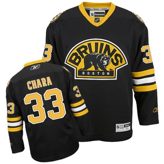 Women's Reebok Boston Bruins 33 Zdeno Chara Authentic Black Third NHL Jersey