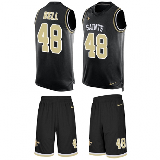 Men's Nike New Orleans Saints 48 Vonn Bell Limited Black Tank Top Suit NFL Jersey