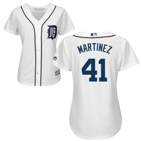 Women's Majestic Detroit Tigers 41 Victor Martinez Authentic White Home Cool Base MLB Jersey