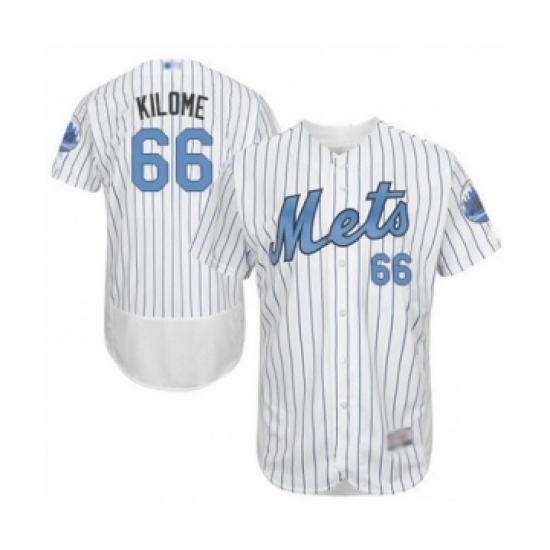 Men's New York Mets 66 Franklyn Kilome Authentic White 2016 Father's Day Fashion Flex Base Baseball Player Jersey