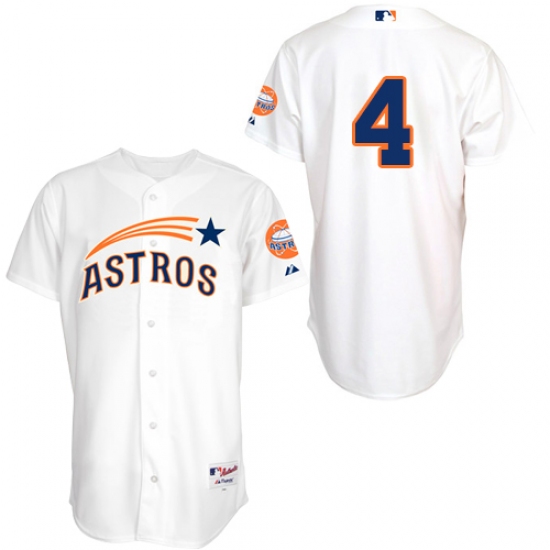Men's Majestic Houston Astros 4 George Springer Authentic White 1965 Turn Back The Clock MLB Jersey