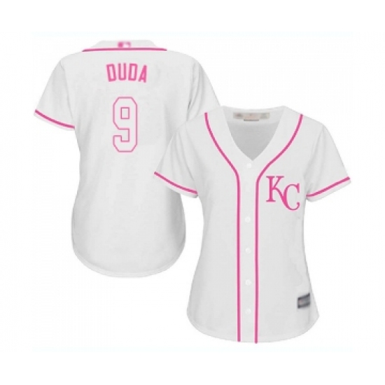 Women's Kansas City Royals 9 Lucas Duda Replica White Fashion Cool Base Baseball Jersey