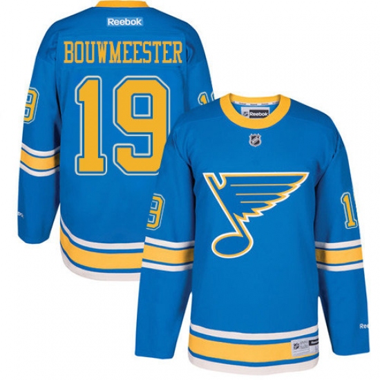 Youth Reebok St. Louis Blues 19 Jay Bouwmeester Premier Blue 2017 Winter Classic NHL Jersey