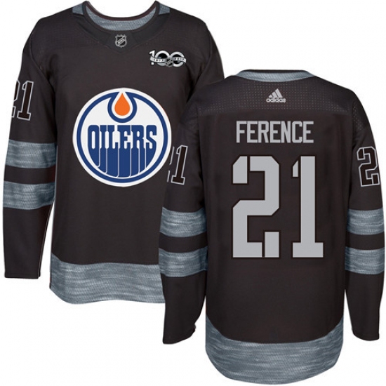 Men's Adidas Edmonton Oilers 21 Andrew Ference Authentic Black 1917-2017 100th Anniversary NHL Jersey