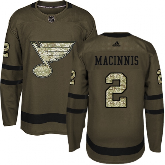 Youth Adidas St. Louis Blues 2 Al Macinnis Premier Green Salute to Service NHL Jersey