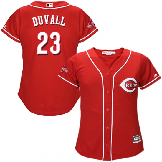 Women's Majestic Cincinnati Reds 23 Adam Duvall Authentic Red Alternate Cool Base MLB Jersey