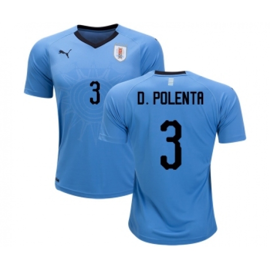 Uruguay 3 D.Polenta Home Soccer Country Jersey