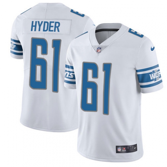 Men's Nike Detroit Lions 61 Kerry Hyder Limited White Vapor Untouchable NFL Jersey