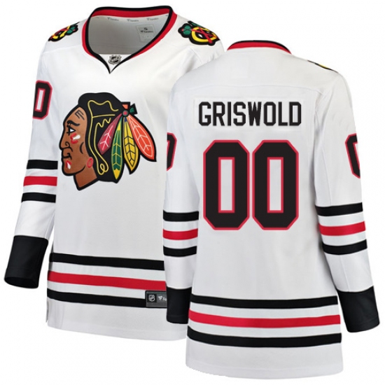 Women's Chicago Blackhawks 00 Clark Griswold Authentic White Away Fanatics Branded Breakaway NHL Jersey