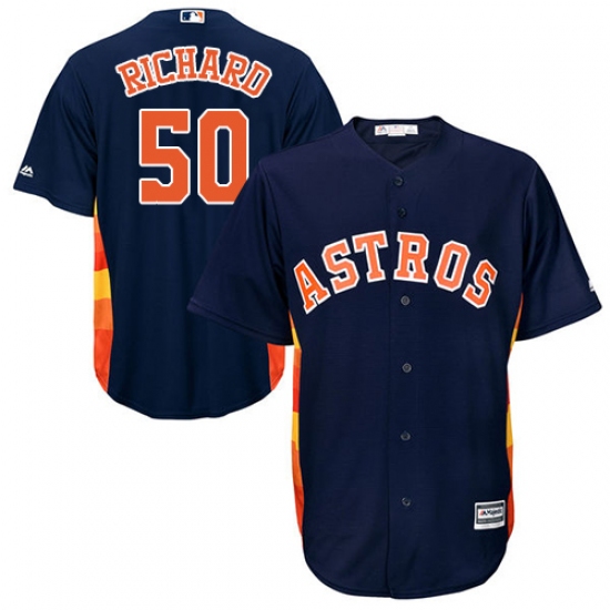 Youth Majestic Houston Astros 50 J.R. Richard Authentic Navy Blue Alternate Cool Base MLB Jersey