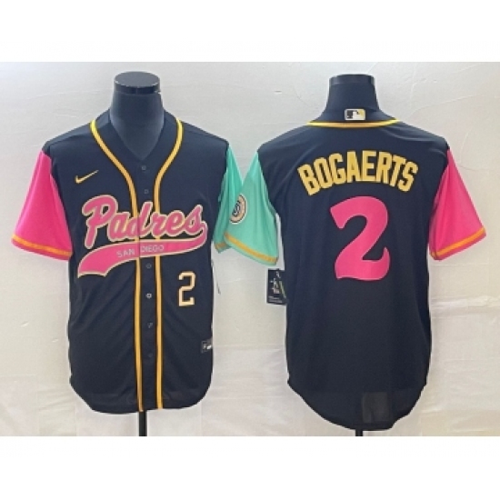 Men's San Diego Padres 2 Xander Bogaerts Number Brack NEW 2023 City Connect Cool Base Stitched Jersey