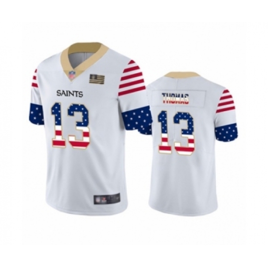 Men's New Orleans Saints 13 Michael Thomas White Independence Day Limited Football Jersey