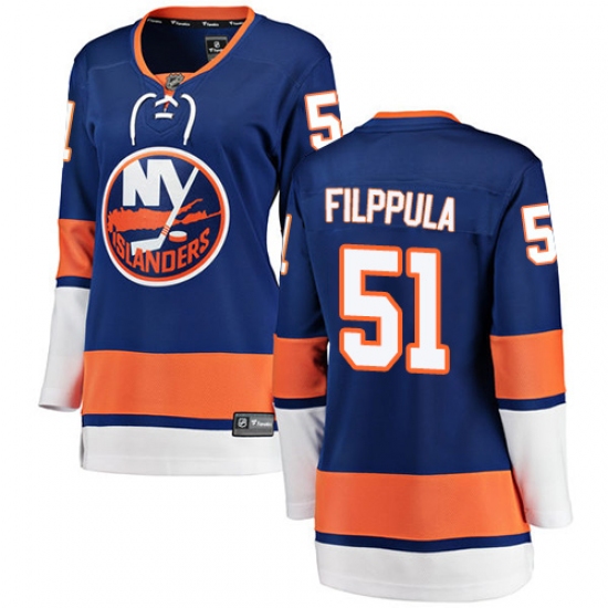 Women's New York Islanders 51 Valtteri Filppula Fanatics Branded Royal Blue Home Breakaway NHL Jersey