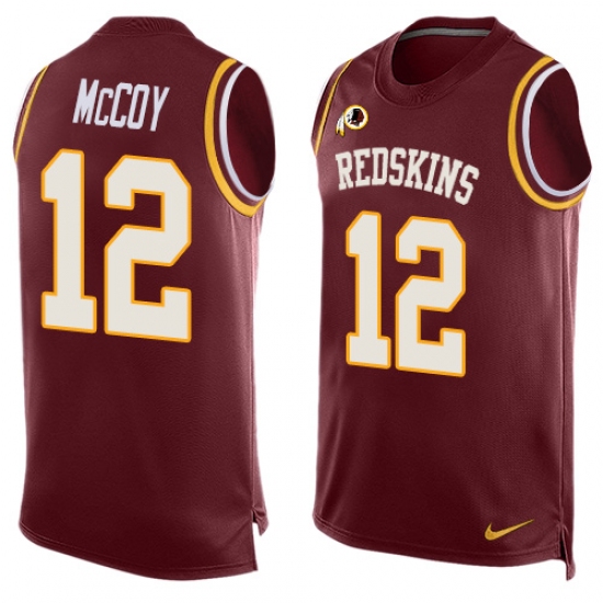 Men's Nike Washington Redskins 12 Colt McCoy Limited Red Player Name & Number Tank Top NFL Jersey