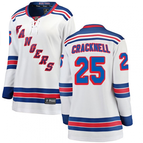 Women's New York Rangers 25 Adam Cracknell Fanatics Branded White Away Breakaway NHL Jersey